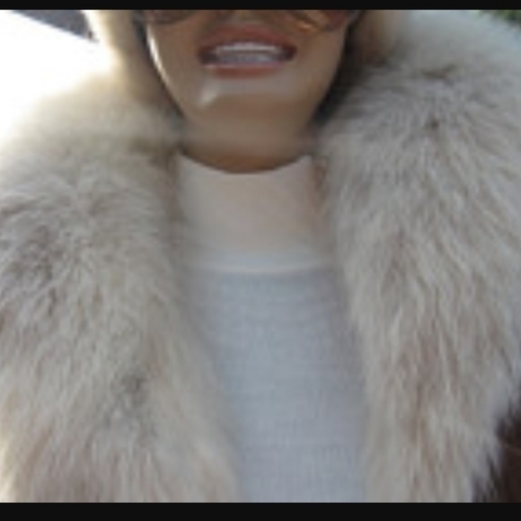 UNIQUE Genuine Mink Fur CAPE-Caplet w Genuine Plush Fox Fur Collar-Size MED-LARG - Picture 5 of 9